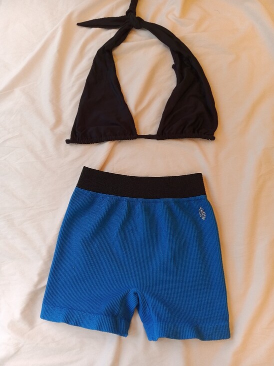 Free People Pants - Free People movement happiness runs shorts blue ribbed athletic shorts seamless